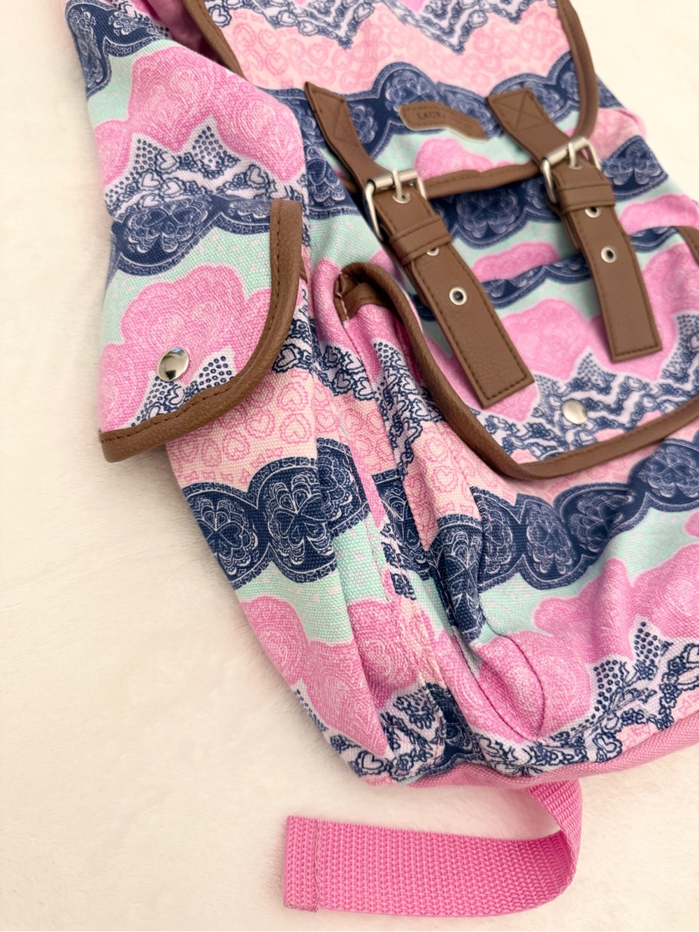 Laura Ashley Patterned Canvas Backpack - Picture 3 of 8